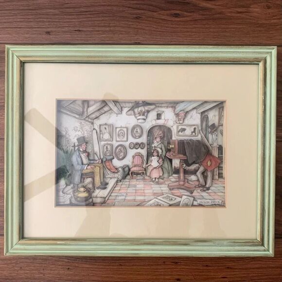 VTG 1973 ANTON PIECK 3D ART LITHOGRAPH PRINT PHOTO SHOP PHOTOGRAPHER PICTURE DAY - Picture 1 of 9